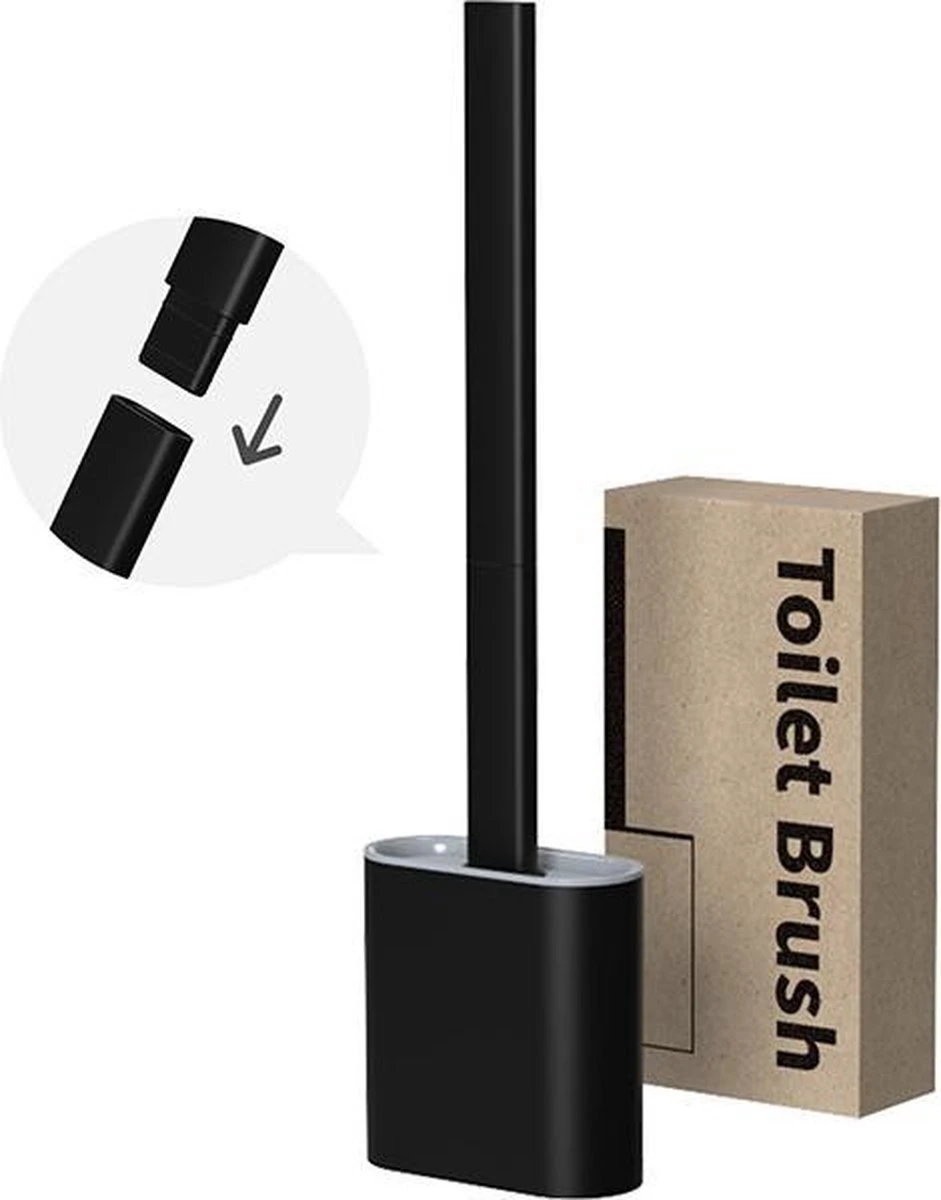 Merkloos WC Borstel Met Houder Zwart - Zwarte Toiletborstel - Duurzame Wc Borstel - Duurzame Toiletborstel 1 Merkloos WC Borstel Met Houder Zwart - Zwarte Toiletborstel - Duurzame Wc Borstel - Duurzame Toiletborstel