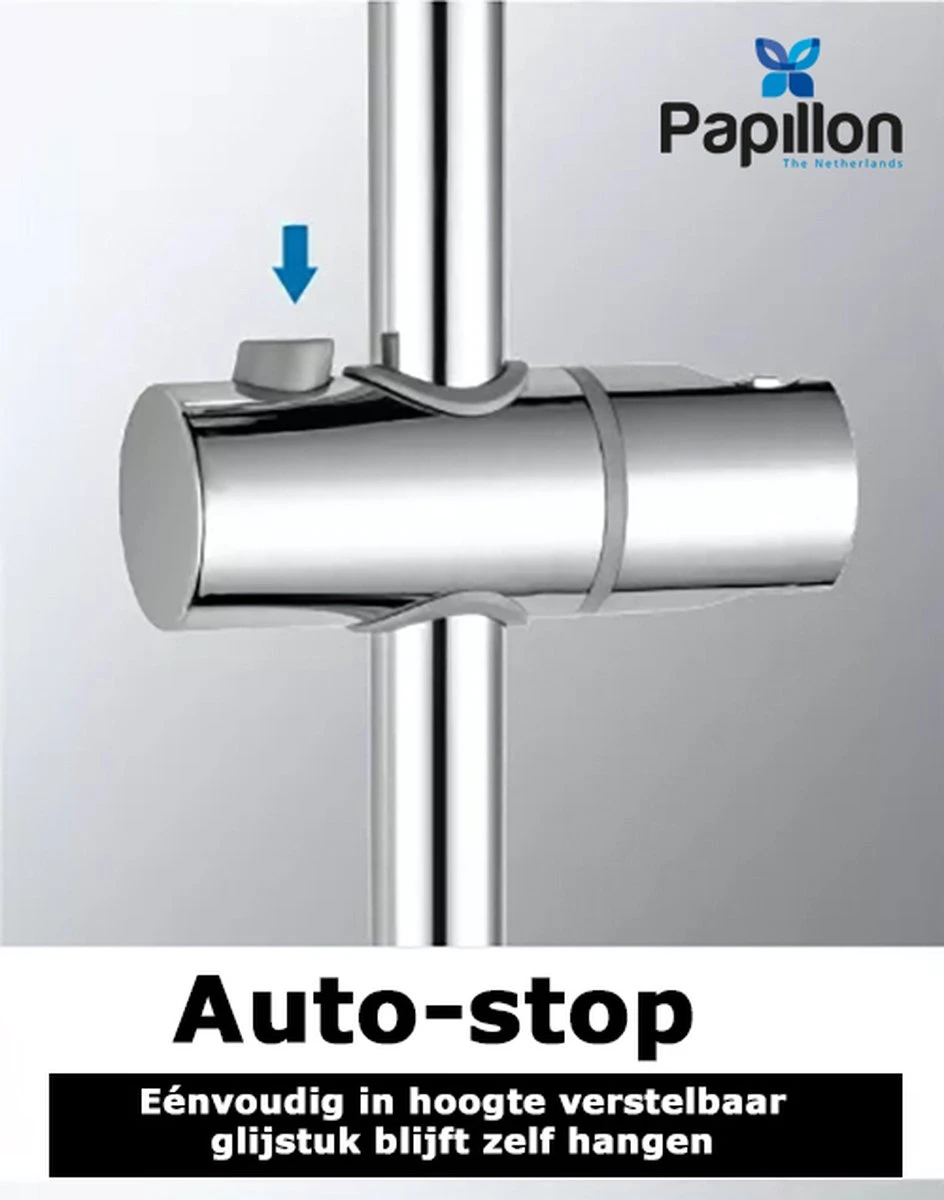 Merkloos Glijstang - Douche Glijstang - Met Zeepschaal En Glijstuk - Papillon Chroom 3 Merkloos Glijstang - Douche Glijstang - Met Zeepschaal En Glijstuk - Papillon Chroom - Afbeelding 3