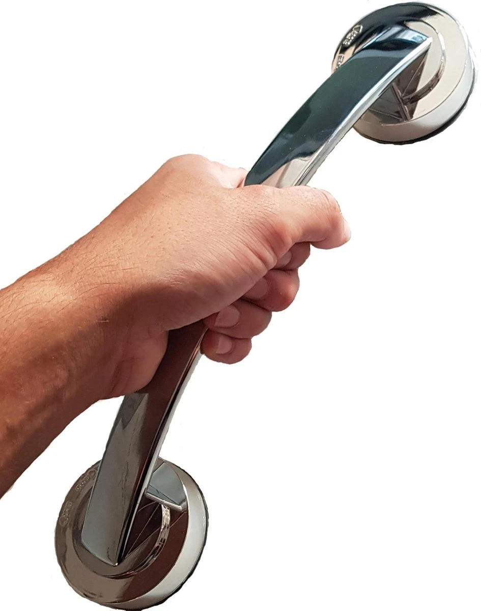 Handgreep Met Zuignap - Deurgreep -Badkamer Handgreep Met Zuignap - Douche - Helping Hand Handvat - Kunstof - Zilver - Groot 1 Handgreep Met Zuignap - Deurgreep -Badkamer Handgreep Met Zuignap - Douche - Helping Hand Handvat - Kunstof - Zilver - Groot