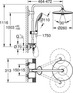 GROHE QuickFix Vitalio Joy 260 Regendouche - CoolTouch - Met Planchet - ø 26 Cm - Chroom 19 GROHE QuickFix Vitalio Joy 260 Regendouche - CoolTouch - Met Planchet - ø 26 Cm - Chroom -Merkloos Verkoop 948x1200 3