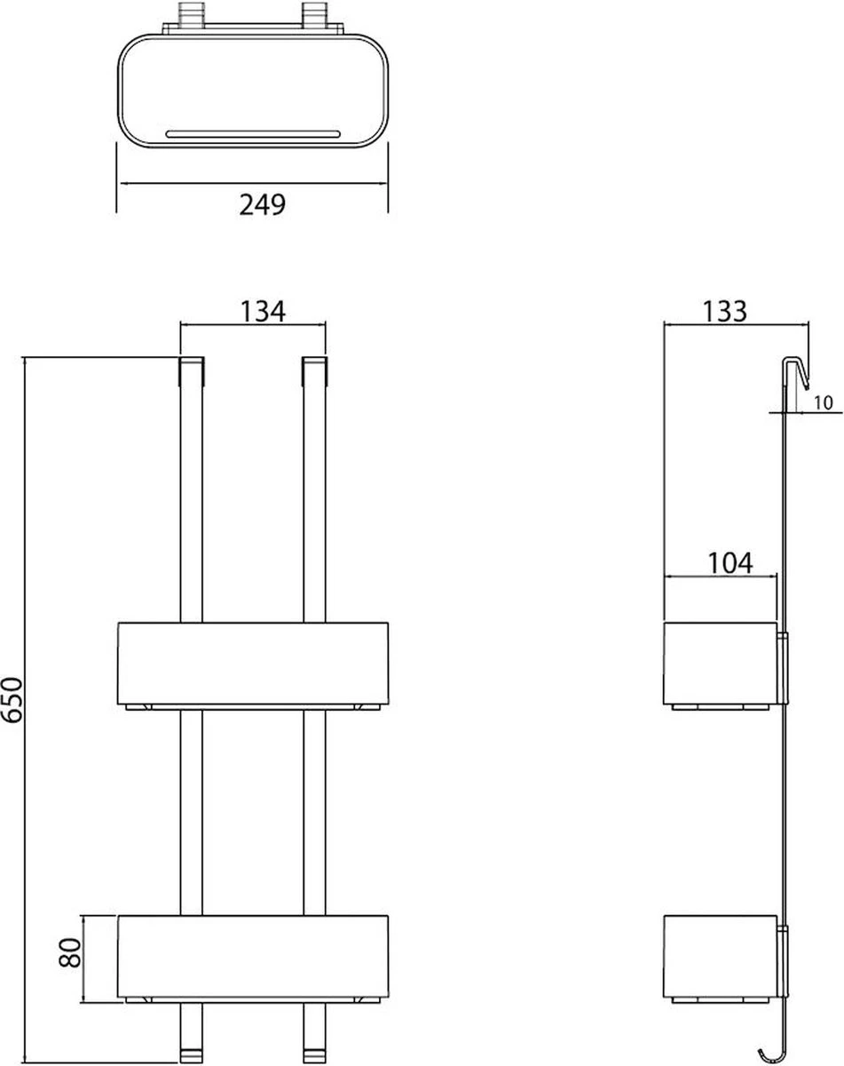 Tiger 2-Store - Ophangbaar Doucherek 25 Cm - Zwart 10 Tiger 2-Store - Ophangbaar Doucherek 25 Cm - Zwart - Afbeelding 10