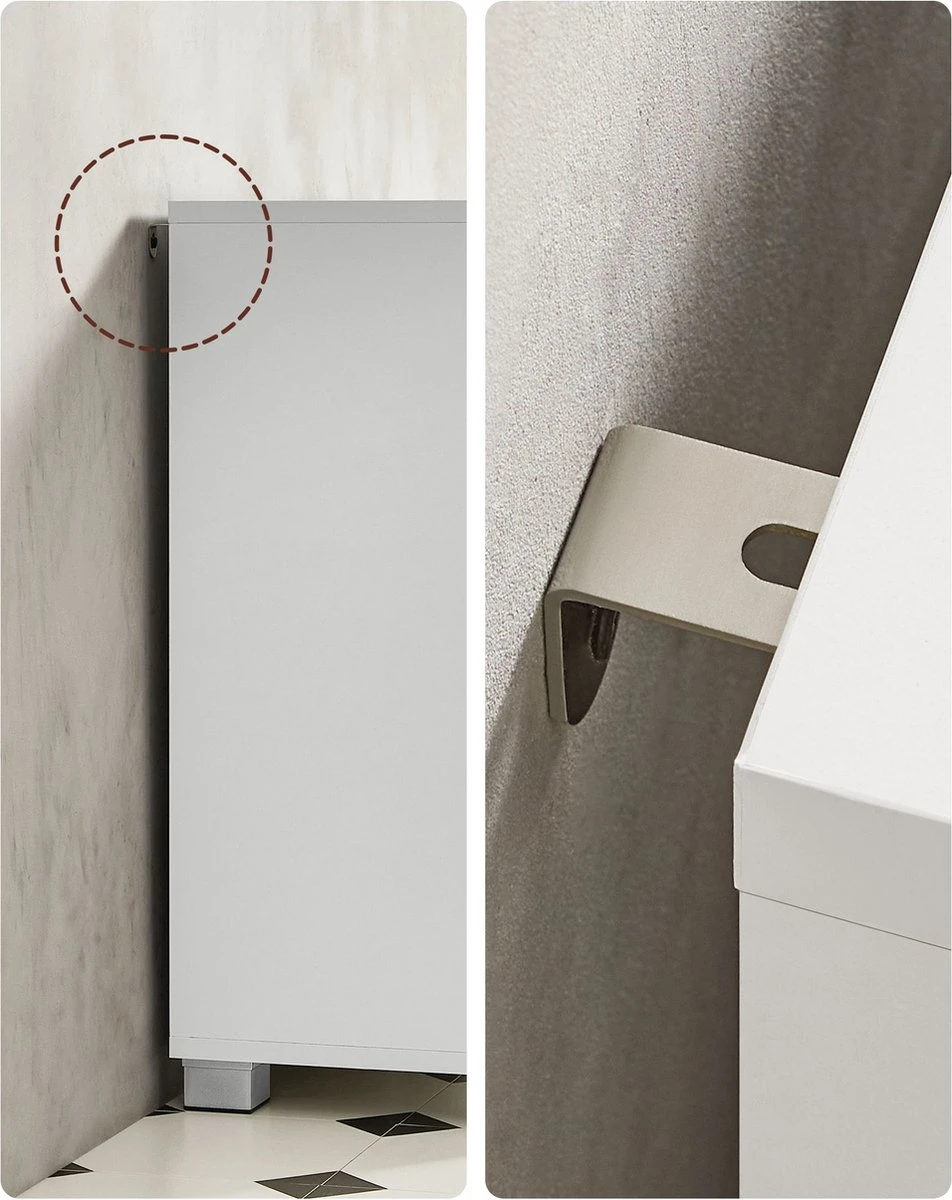 Signature Home Beirut Wastafel - Badkamerkast Met 3 Grote Lades - Badkamerkast - 2 Vakken Achter De Deur - Badkameronderkast Met Poten - 30 X 70 X 64 Cm - Wit 6 Signature Home Beirut Wastafel - Badkamerkast Met 3 Grote Lades - Badkamerkast - 2 Vakken Achter De Deur - Badkameronderkast Met Poten - 30 X 70 X 64 Cm - Wit - Afbeelding 6