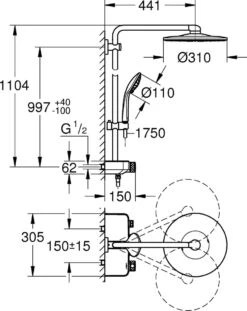GROHE Euphoria SmartControl 310 Regendouche - CoolTouch - FastFixation - ø 31 Cm - Chroom 22 GROHE Euphoria SmartControl 310 Regendouche - CoolTouch - FastFixation - ø 31 Cm - Chroom -Merkloos Verkoop 953x1200 2
