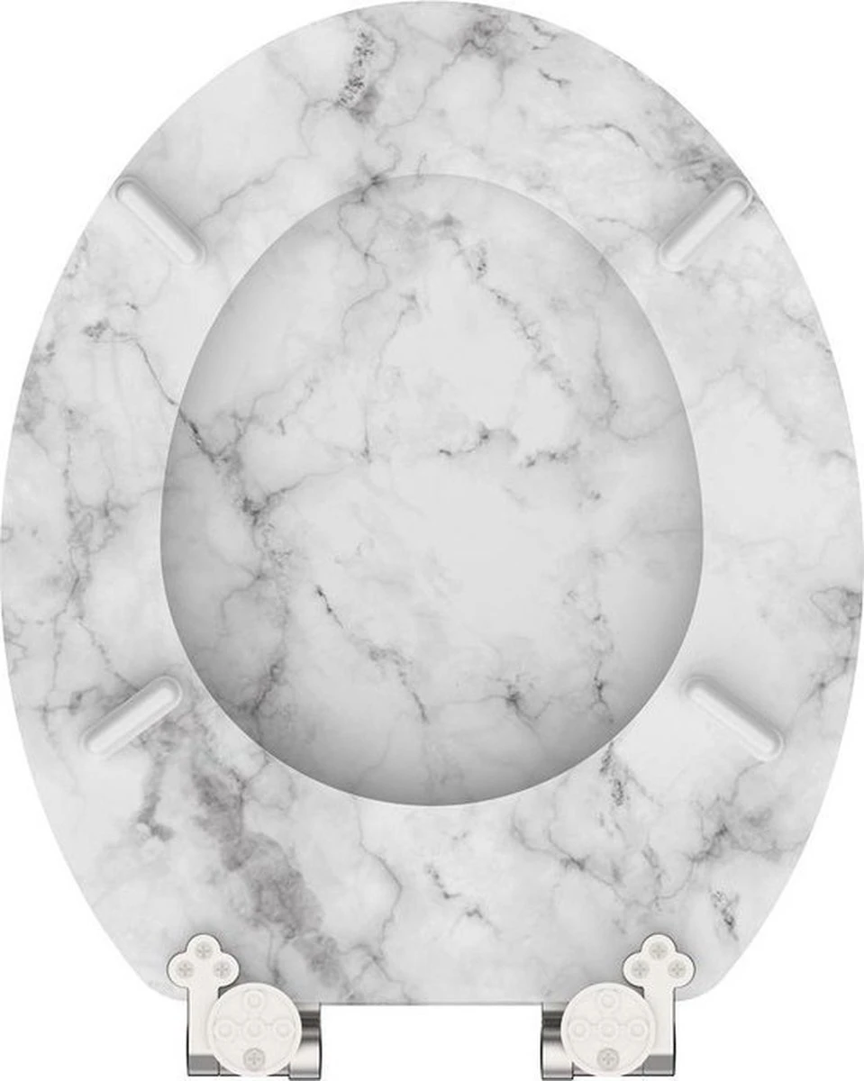 SCHÜTTE WC-Bril 80194 MARMOR STONE - MDF-Hout - Soft Close - Verchroomde Scharnieren - Decor - 3-zijdige Print 4 SCHÜTTE WC-Bril 80194 MARMOR STONE - MDF-Hout - Soft Close - Verchroomde Scharnieren - Decor - 3-zijdige Print - Afbeelding 4