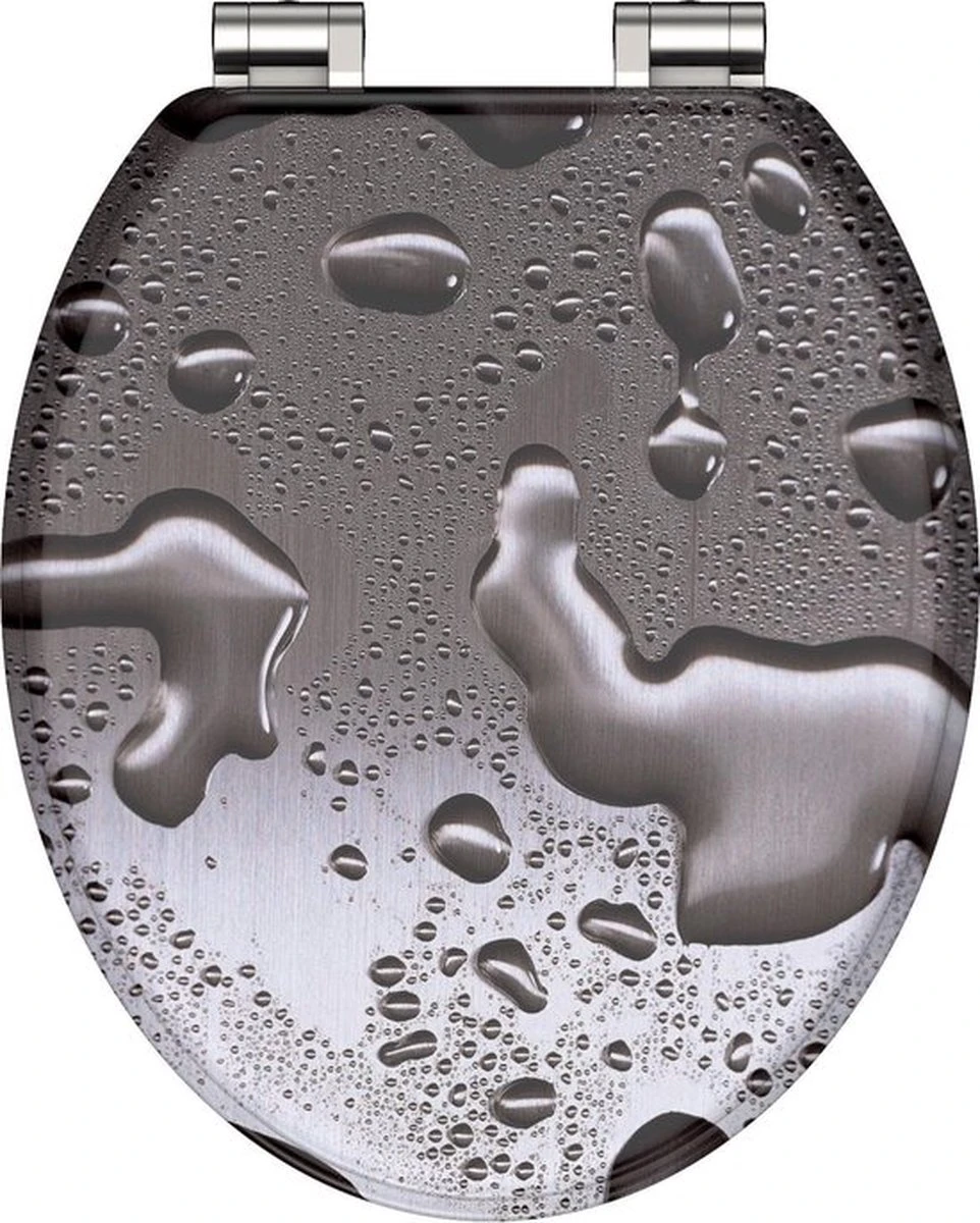 SCHÜTTE WC-Bril 80123 GREY STEEL - MDF-Hout - Soft Close - Verchroomde Scharnieren - Decor - 3-zijdige Print 1 SCHÜTTE WC-Bril 80123 GREY STEEL - MDF-Hout - Soft Close - Verchroomde Scharnieren - Decor - 3-zijdige Print