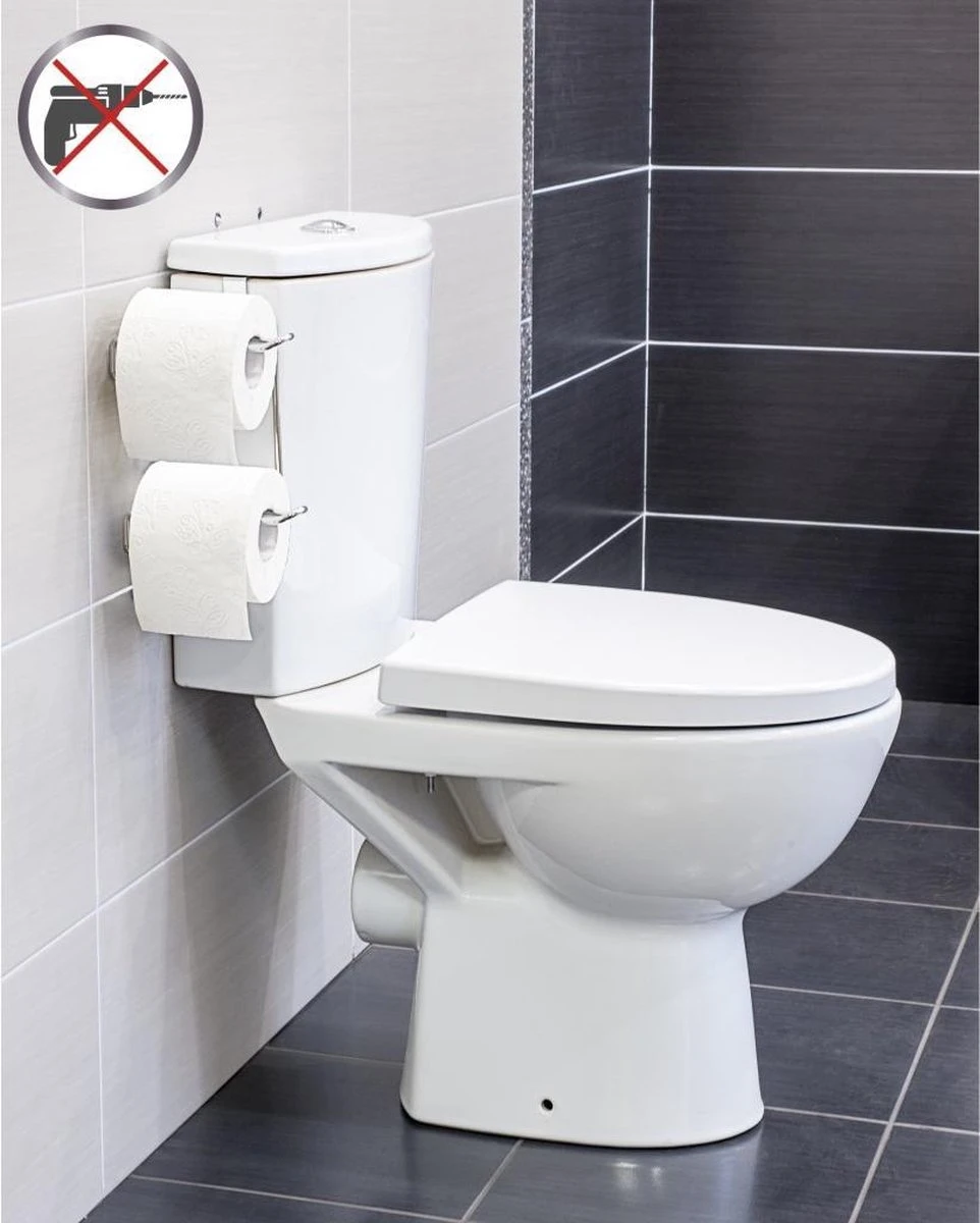 Wonderworker Clever - Hangende RVS Toiletpapier Houder - WC Rolhouder Hangend Verchroomd - Closetrolhouder - Reserverolhouder - WC Rol Houder - Dubbele Closetrolhouder - Zonder Boren & Schroeven - Geschikt Voor Toiletpot/Over De Deur - Verchroomd 3 Wonderworker Clever - Hangende RVS Toiletpapier Houder - WC Rolhouder Hangend Verchroomd - Closetrolhouder - Reserverolhouder - WC Rol Houder - Dubbele Closetrolhouder - Zonder Boren & Schroeven - Geschikt Voor Toiletpot/Over De Deur - Verchroomd - Afbeelding 3
