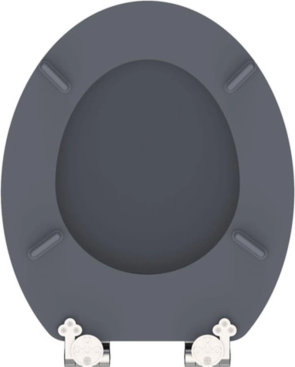 SCHÜTTE WC-Bril 80104 SPIRIT ANTHRAZIT - MDF-Hout - Soft Close - Verchroomde Scharnieren - Gelakt - Gesatineerd Antraciet 11 SCHÜTTE WC-Bril 80104 SPIRIT ANTHRAZIT - MDF-Hout - Soft Close - Verchroomde Scharnieren - Gelakt - Gesatineerd Antraciet - Afbeelding 11