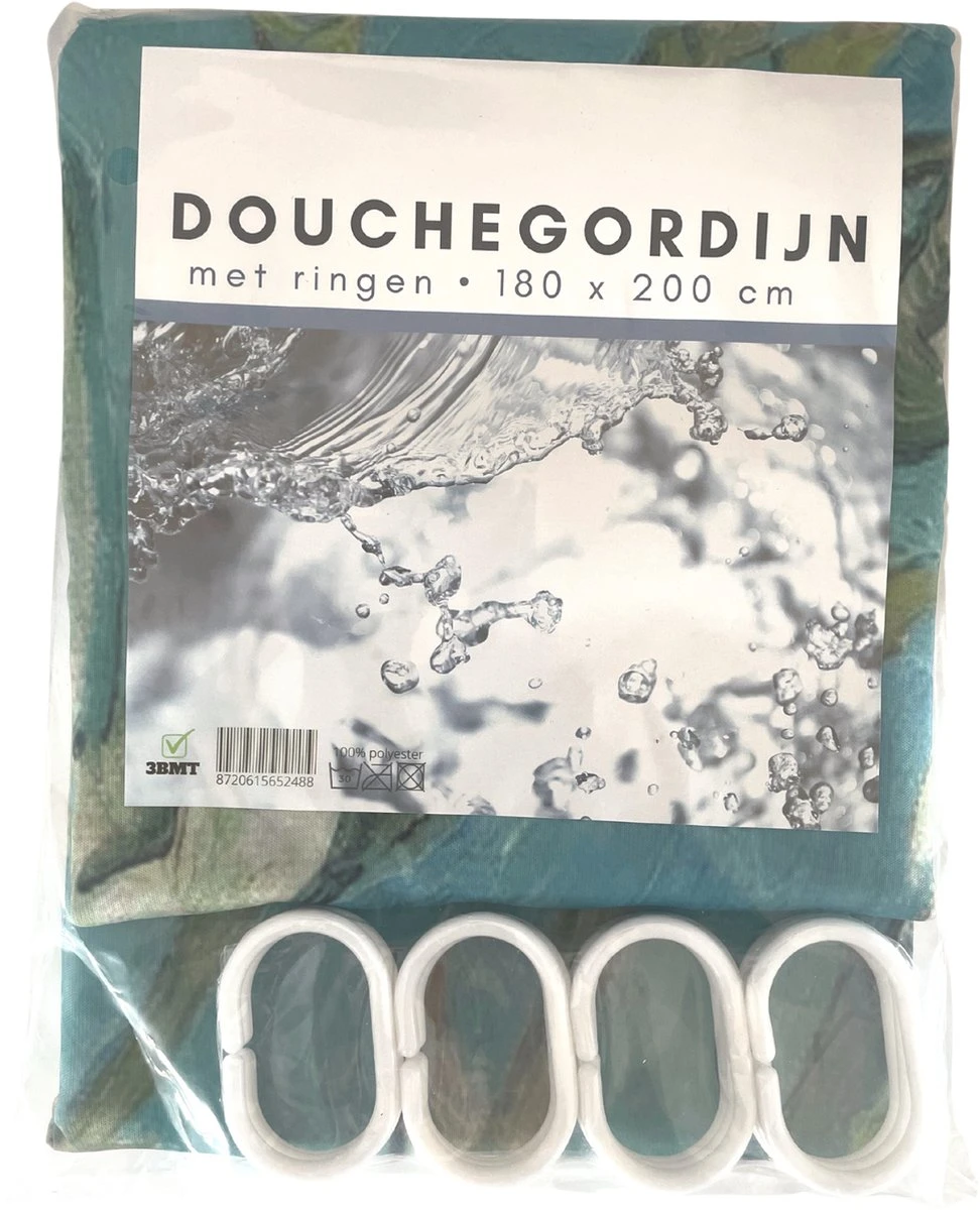 3BMT Douchegordijn Design - Amandelbloesem Van Gogh - 180 X 200 Cm - Met Ringen 5 3BMT Douchegordijn Design - Amandelbloesem Van Gogh - 180 X 200 Cm - Met Ringen - Afbeelding 5