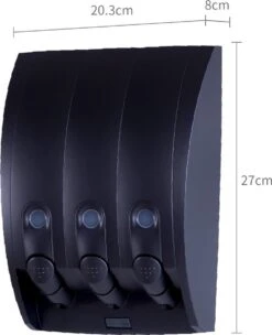 Aquathof, Zeepdispenser, Mat Zwart, 3 Kamer, 3 Reservoirs, 3x350ml, Hangend, Wandmontage 13 Aquathof, Zeepdispenser, Mat Zwart, 3 Kamer, 3 Reservoirs, 3x350ml, Hangend, Wandmontage -Merkloos Verkoop 975x1200 2