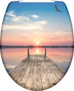 SCHÜTTE WC-Bril 82378 SUNSET SKY - Duroplast - Soft Close - Afklikbaar - RVS-Scharnieren - Decor - 3-zijdige Print