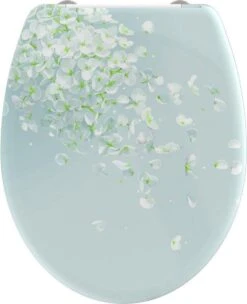 SCHÜTTE WC-Bril 82381 FLOWER IN THE WIND - Duroplast - Soft Close - Afklikbaar - RVS-Scharnieren - Decor - 3-zijdige Print