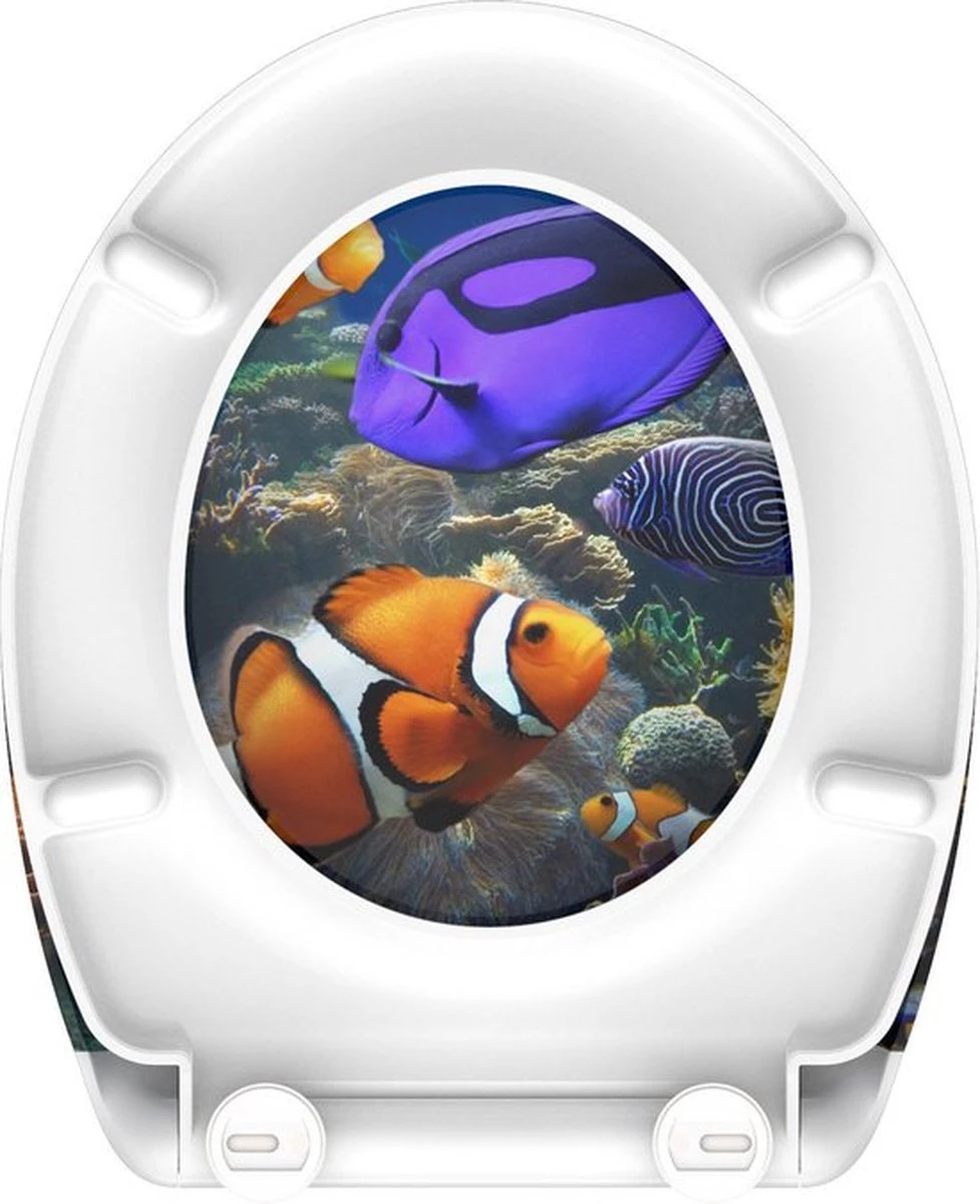 SCHÜTTE WC-Bril 82372 SEA LIFE - Duroplast - Soft Close - Afklikbaar - RVS-Scharnieren - Decor - 3-zijdige Print 7 SCHÜTTE WC-Bril 82372 SEA LIFE - Duroplast - Soft Close - Afklikbaar - RVS-Scharnieren - Decor - 3-zijdige Print - Afbeelding 7