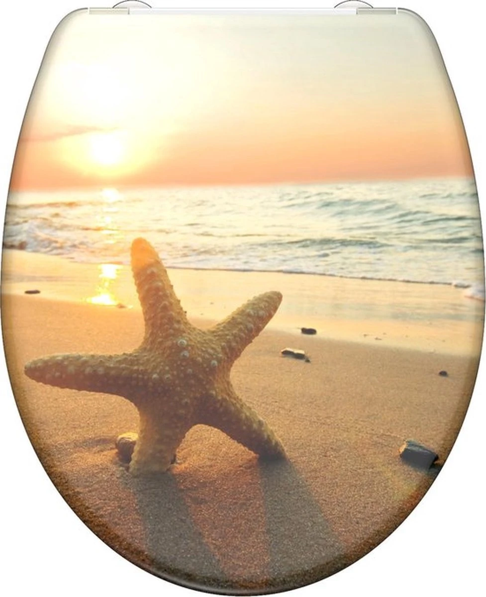 SCHÜTTE WC-Bril 82373 SEA STAR - Duroplast - Soft Close - Afklikbaar - RVS-Scharnieren - Decor - 3-zijdige Print 1 SCHÜTTE WC-Bril 82373 SEA STAR - Duroplast - Soft Close - Afklikbaar - RVS-Scharnieren - Decor - 3-zijdige Print