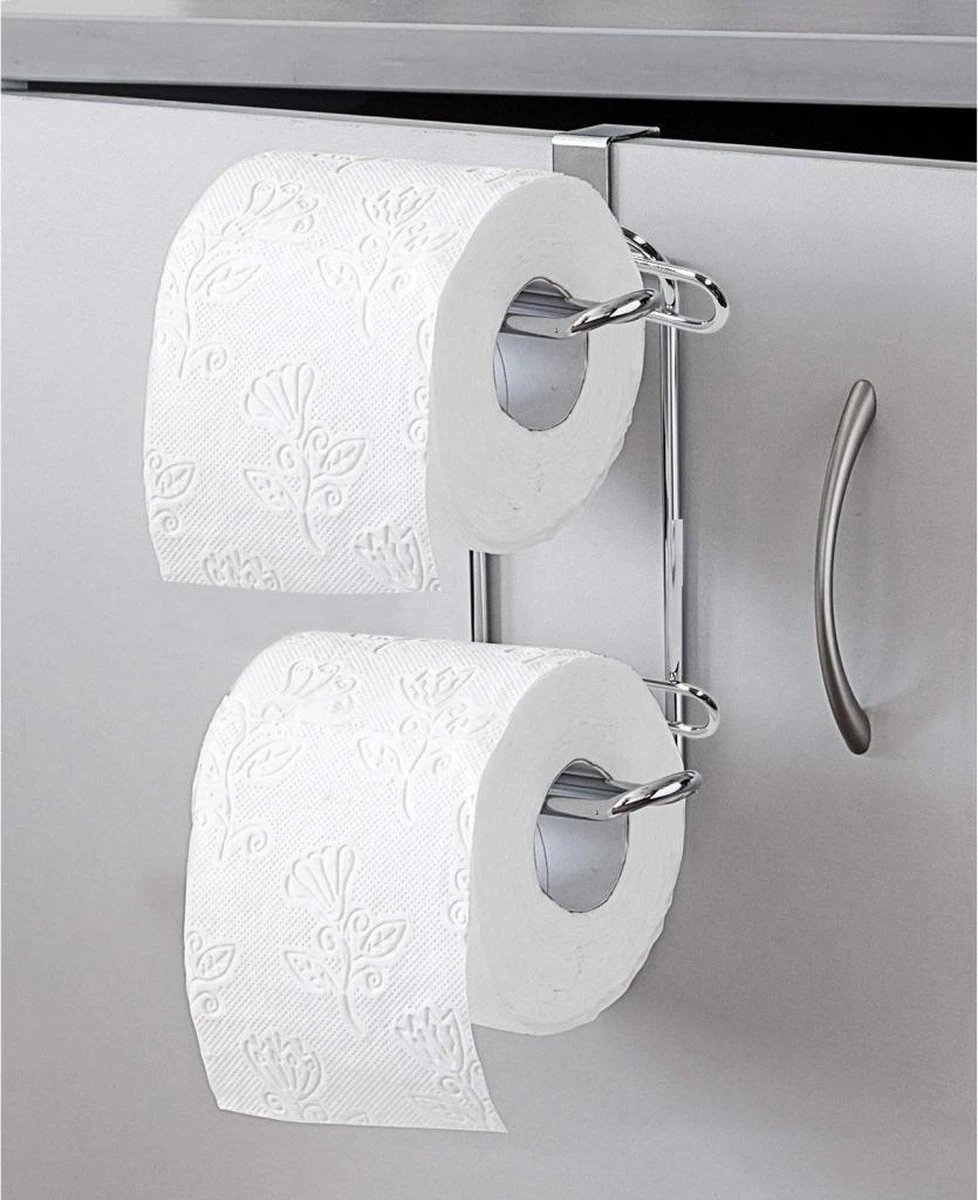 Wonderworker Clever - Hangende RVS Toiletpapier Houder - WC Rolhouder Hangend Verchroomd - Closetrolhouder - Reserverolhouder - WC Rol Houder - Dubbele Closetrolhouder - Zonder Boren & Schroeven - Geschikt Voor Toiletpot/Over De Deur - Verchroomd 2 Wonderworker Clever - Hangende RVS Toiletpapier Houder - WC Rolhouder Hangend Verchroomd - Closetrolhouder - Reserverolhouder - WC Rol Houder - Dubbele Closetrolhouder - Zonder Boren & Schroeven - Geschikt Voor Toiletpot/Over De Deur - Verchroomd - Afbeelding 2