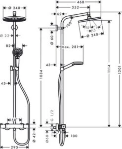 Hansgrohe Crometta S 240 Showerpipe - 1jet - Incl. Thermostaat - Chroom -Merkloos Verkoop 981x1200 4