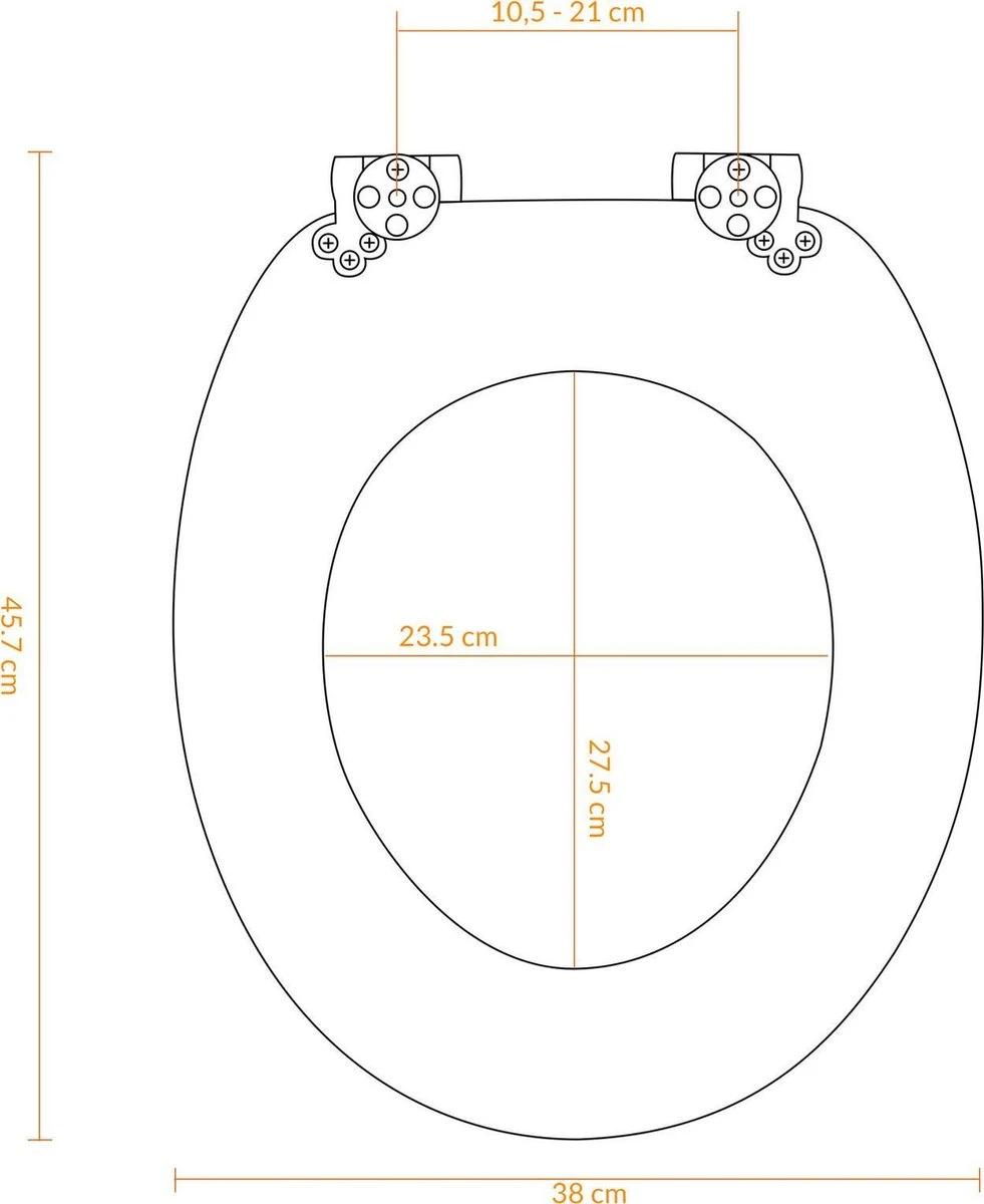 Casaria Wc-bril Met Deksel Sluitingsmechanisme Toiletzitting MDF Zwart 7 Casaria Wc-bril Met Deksel Sluitingsmechanisme Toiletzitting MDF Zwart - Afbeelding 7