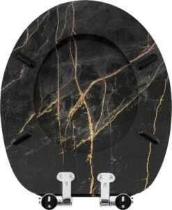 Kamyra® Toiletbril Met Softclose & Print - Toiletbrillen, WC Bril, Brillen, Toiletzitting - Zwart Marmer - 37.5x43.5 Cm -Merkloos Verkoop 982x1200 5