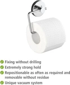 WENKO Vacuum-Loc Toiletrolhouder Milazzo Chroom - WC Rolhouder - Bevestigen Zonder Boren -Merkloos Verkoop 986x1200 1