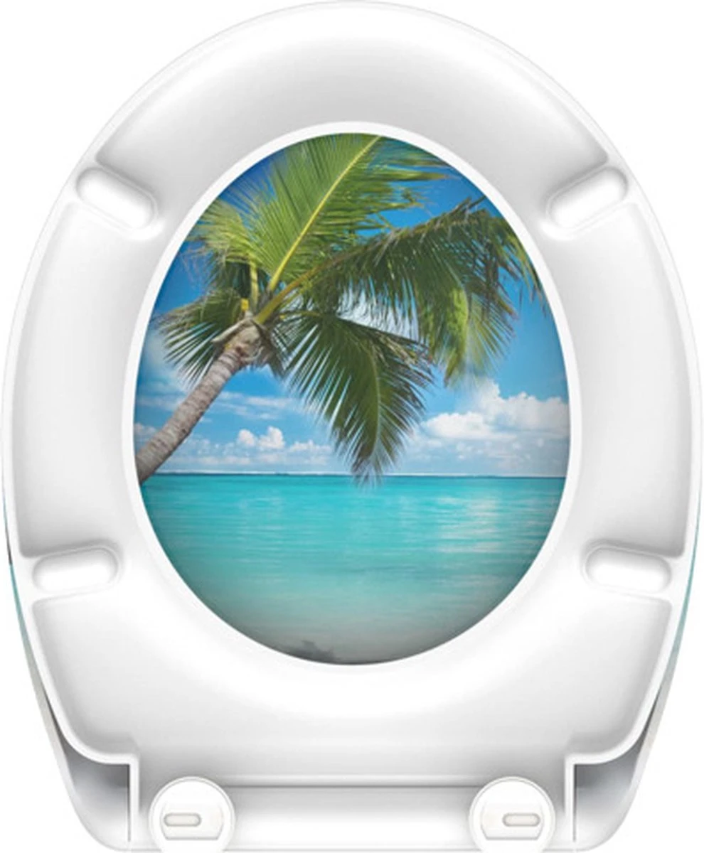 SCHÜTTE WC-Bril 82363 CARRIBEAN - Duroplast - Soft Close - Afklikbaar - RVS-Scharnieren - Decor - 3-zijdige Print 9 SCHÜTTE WC-Bril 82363 CARRIBEAN - Duroplast - Soft Close - Afklikbaar - RVS-Scharnieren - Decor - 3-zijdige Print - Afbeelding 9