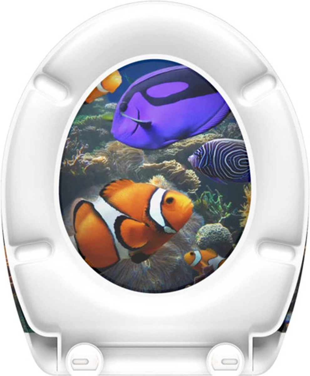 SCHÜTTE WC-Bril 82372 SEA LIFE - Duroplast - Soft Close - Afklikbaar - RVS-Scharnieren - Decor - 3-zijdige Print 8 SCHÜTTE WC-Bril 82372 SEA LIFE - Duroplast - Soft Close - Afklikbaar - RVS-Scharnieren - Decor - 3-zijdige Print - Afbeelding 8