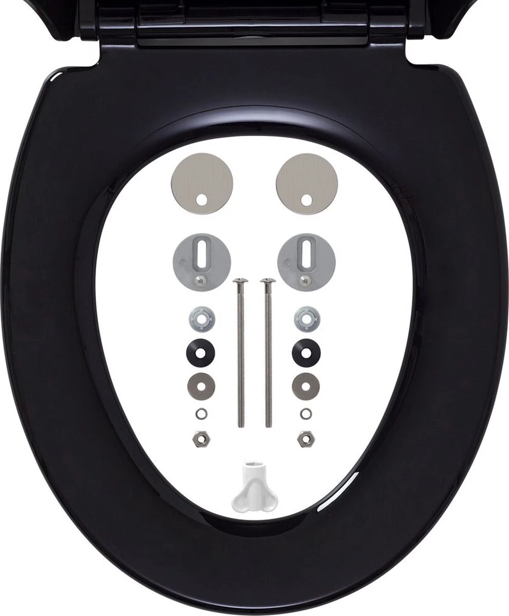 Tiger Tulsa - Toiletbril Met Deksel - WC Bril - Thermoplast Zwart 4 Tiger Tulsa - Toiletbril Met Deksel - WC Bril - Thermoplast Zwart - Afbeelding 4